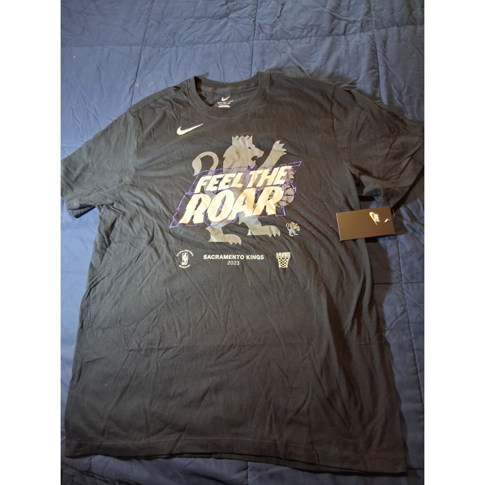 Nike NBA Men Sacramento Kings Black Short Steeve T-Shirt Playoffs 202 Season XL‎